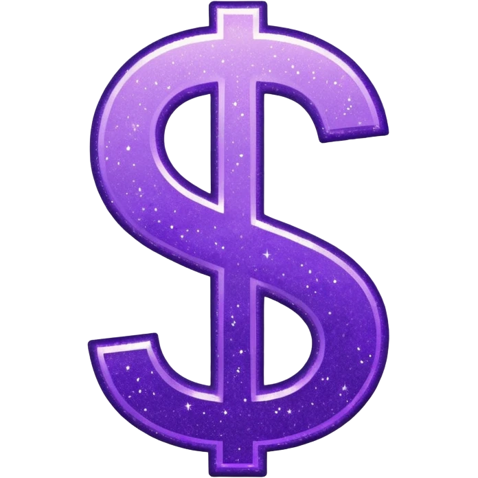 symbol money $ glitter purple emoji