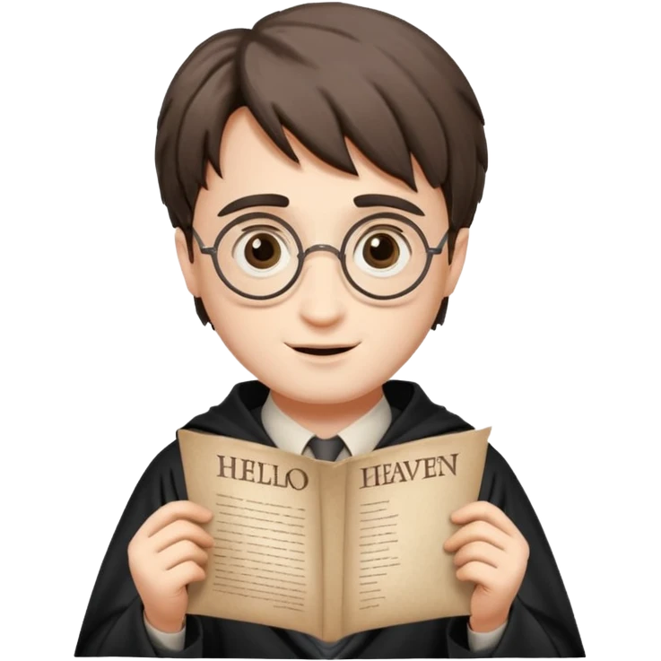 Harran Potter olsun elinde kağıt olsun kağıtta merhaba cennet yazsın emoji