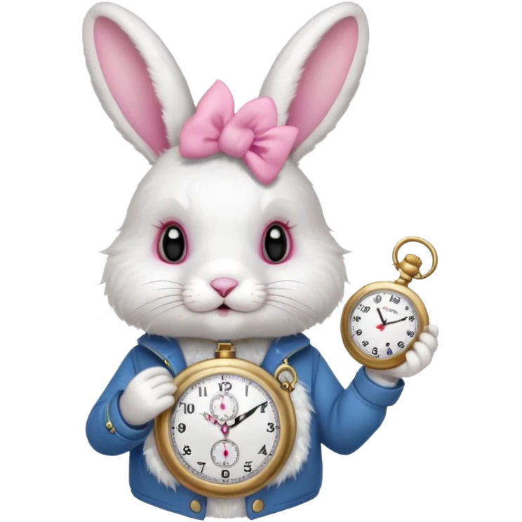 Rabbit holding watch emoji