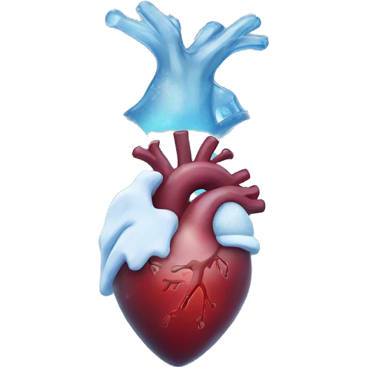 A human heart frozen emoji