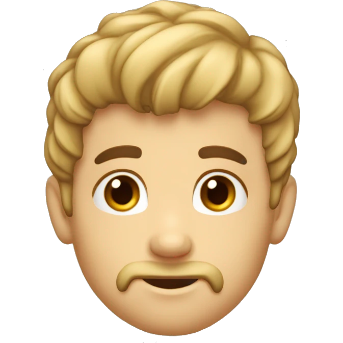 Niño con pelo rubio barbas de chivo sin bigote sin bigote emoji