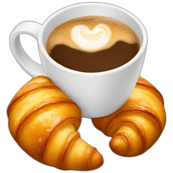 coffee with three croissants emoji
