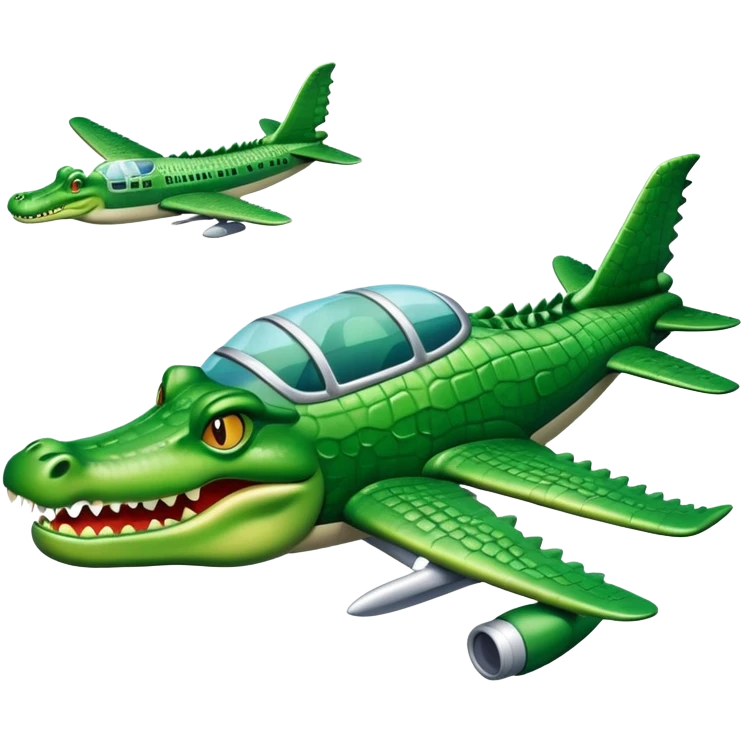 crocodile and airplane emoji