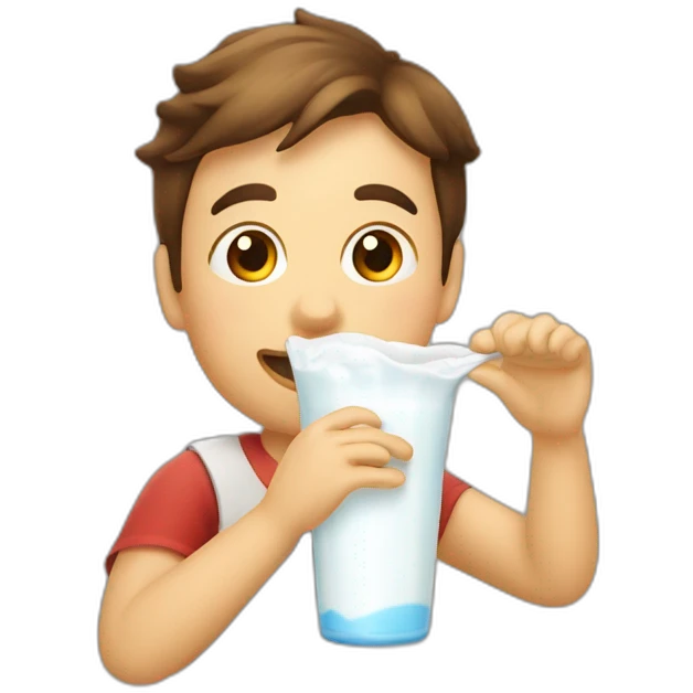 A flam drinking milk emoji