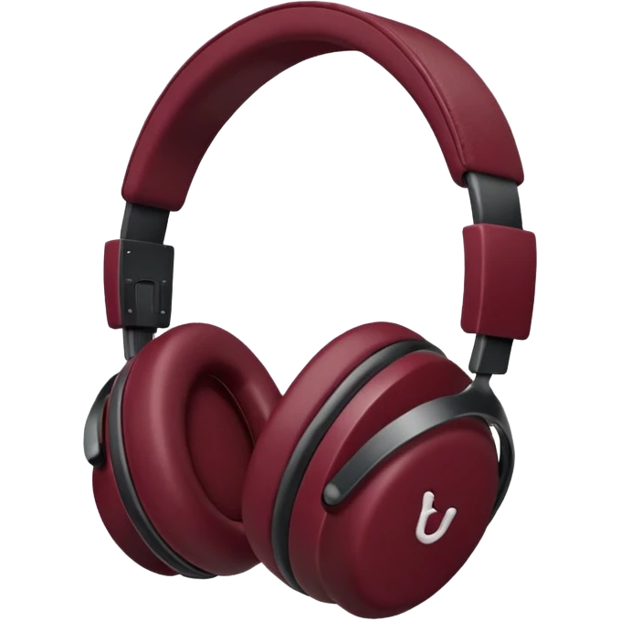 burgundy headphones emoji