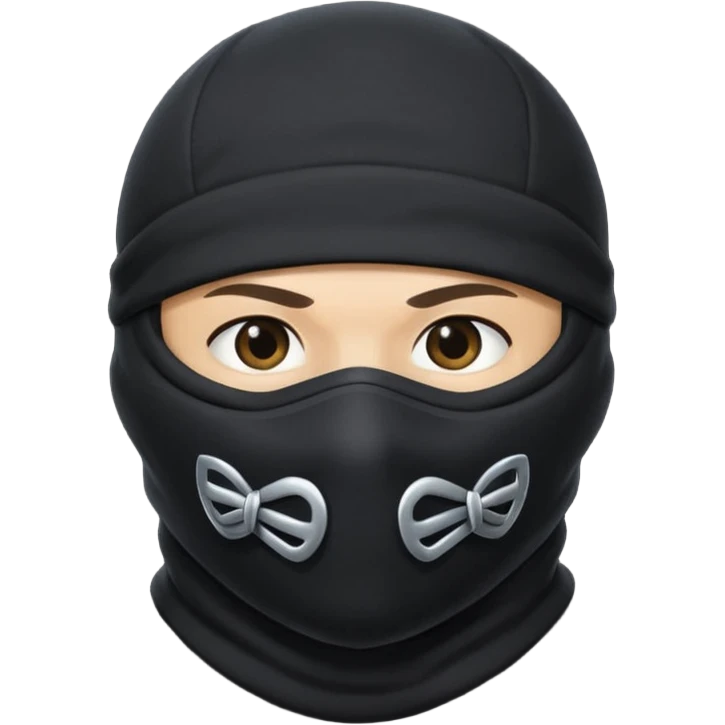 Black fabric Limbless ninja/robber balaclava ball sphere! It’s rollable emoji