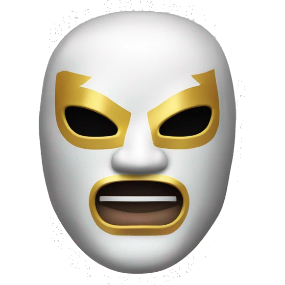 mascara de lucha libre blanca con aleta superior emoji