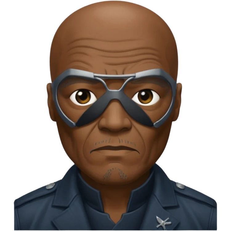 Create nick fury Superhero Emoji face only 1 eye patch black old person emoji