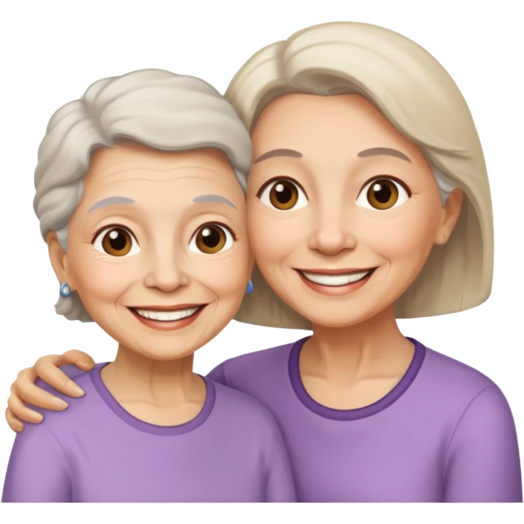 Silueta de anciana e hija emoji
