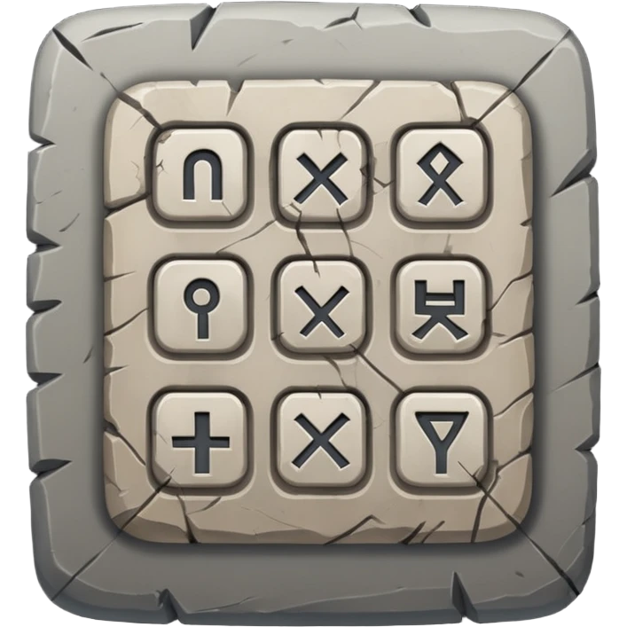 Stone Tablet – Carved gray slab with ancient runes. emoji