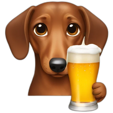 dachshund drinking beer emoji