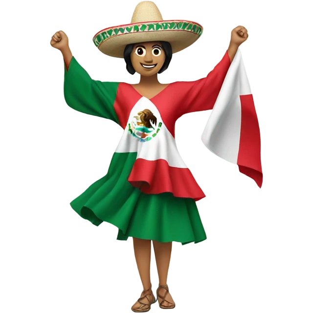 Mexican flag dancing with hands emoji