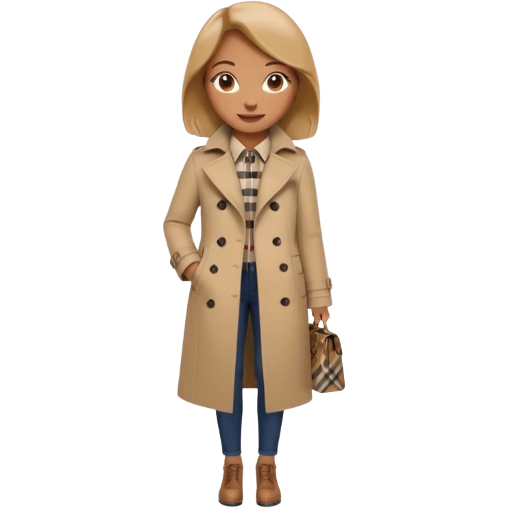 Full body Woman wearing Burberry coat emoji