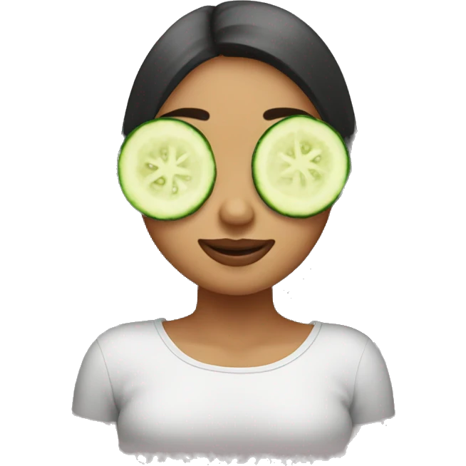 girl with cucumber over eyes relaxing  emoji