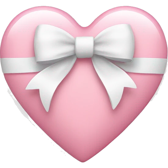 a light pink heart with a white bow on it  emoji