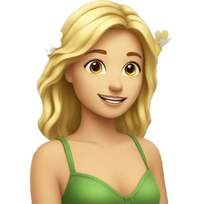 Fleur avec une abeille  emoji