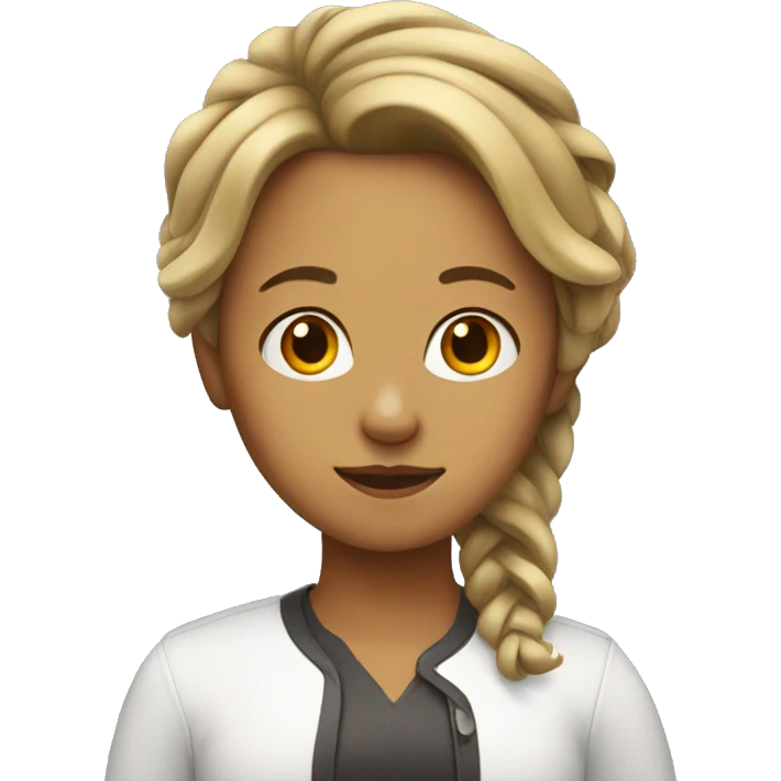 Girl with a folder in her hair emoji