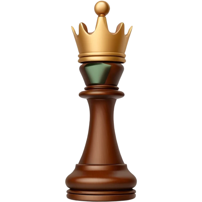 white king wooden chess pieces, emoji