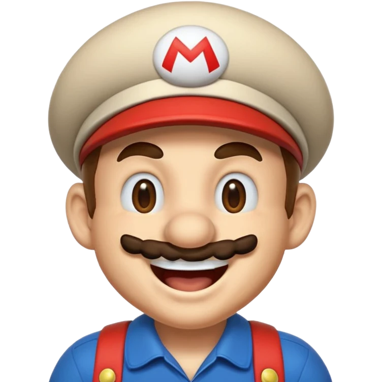 Laughing Mario in a retro gaming style emoji