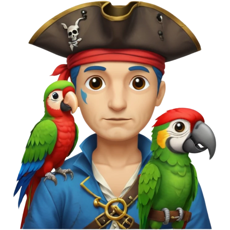 pirate and parrot emoji