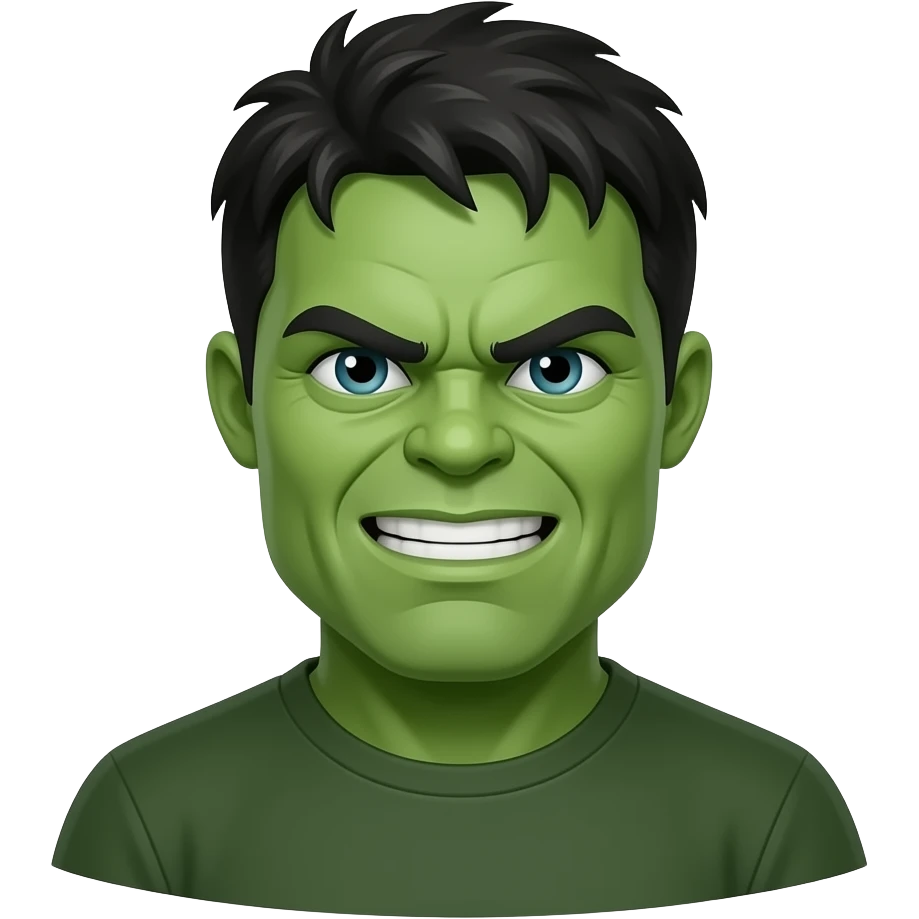 Handsome military green hulk emoji