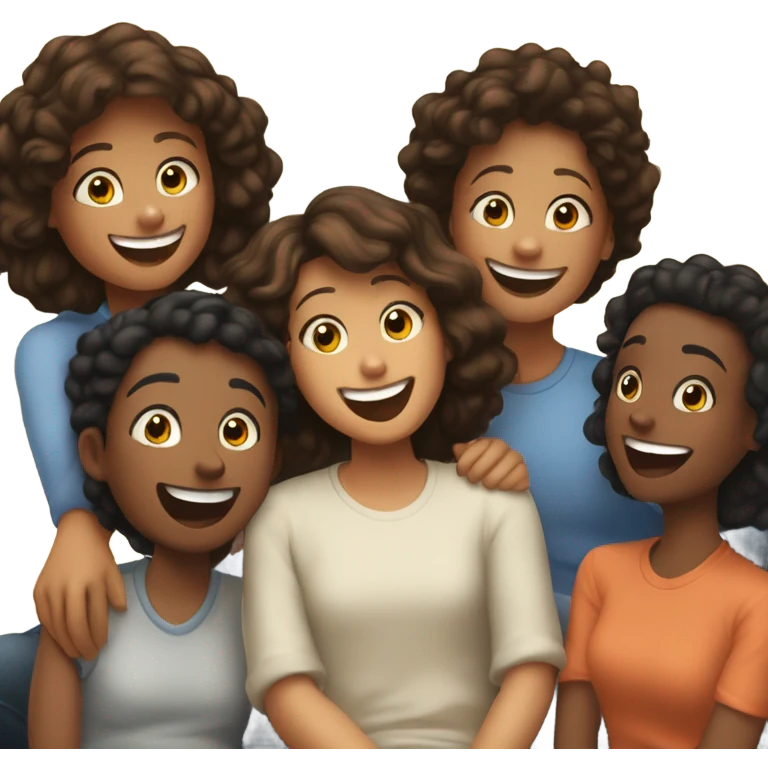 happy friends indoors together emoji