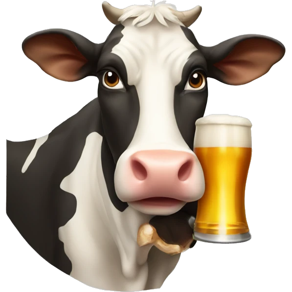 Cow drinking beer  emoji