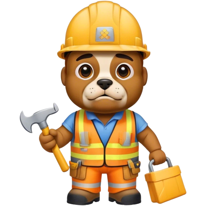 Bulldog construction worker emoji