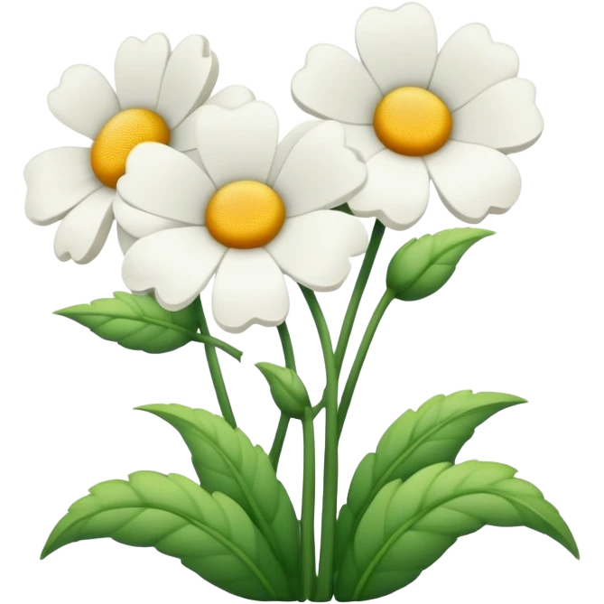 ramo de flores de claveles blancos emoji