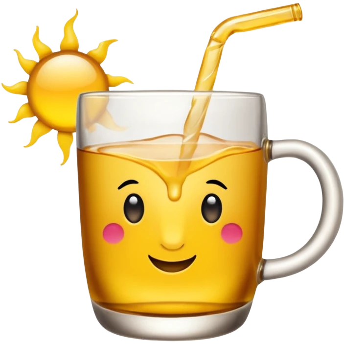 Ein Kamel 🐪 welches ein Glass mit gelber Flüssigkeit trinkt  emoji