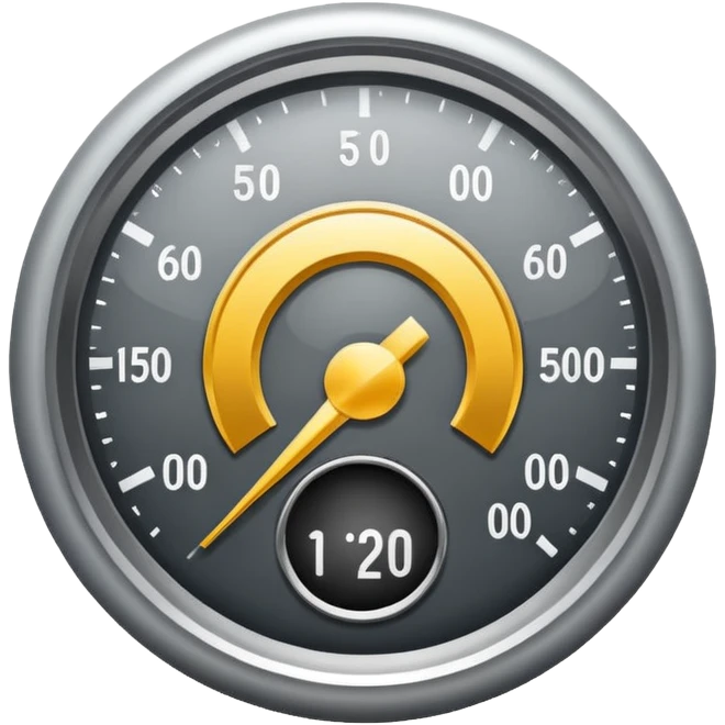 only top half of a simple design of a speedometer icon for website navigation emoji