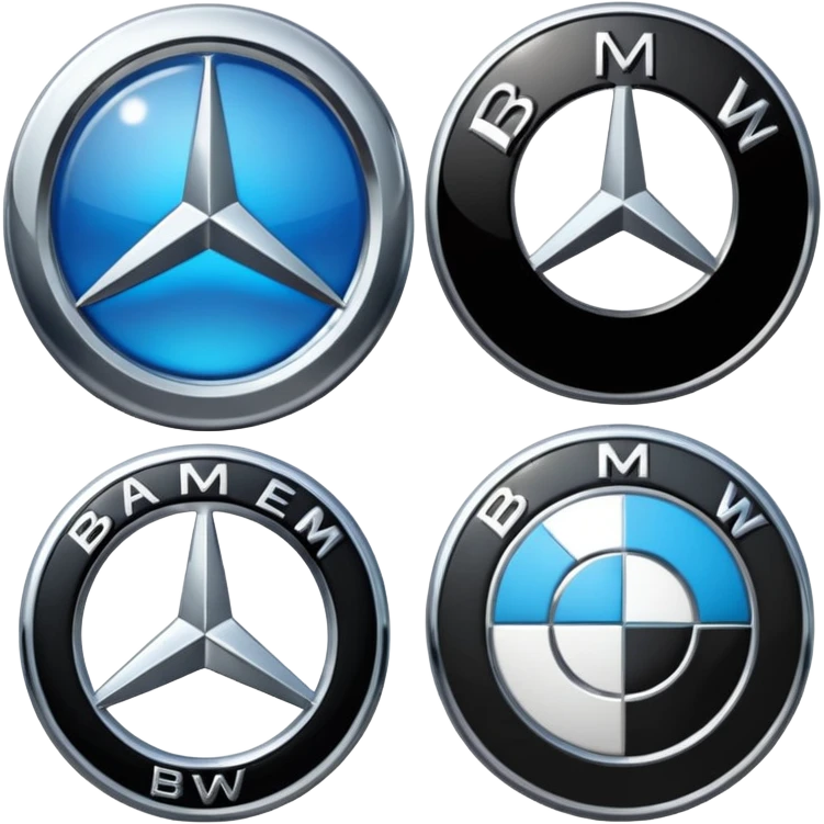 mercedes and BMW logo emoji