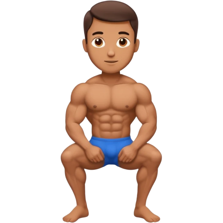 Naked man with penis between legs emoji