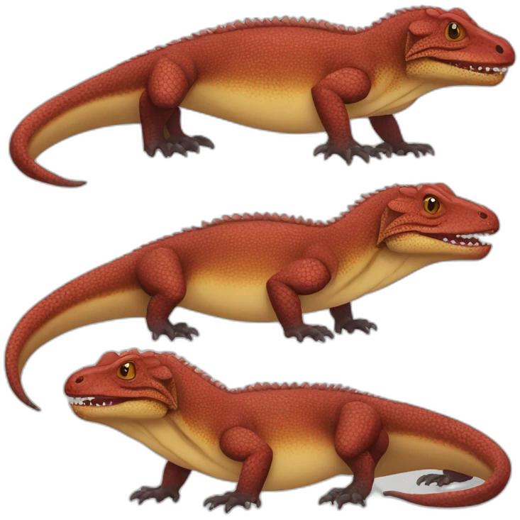 Red cute Komodo dragon emoji