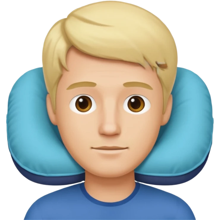 blonde man using travel pillow  emoji
