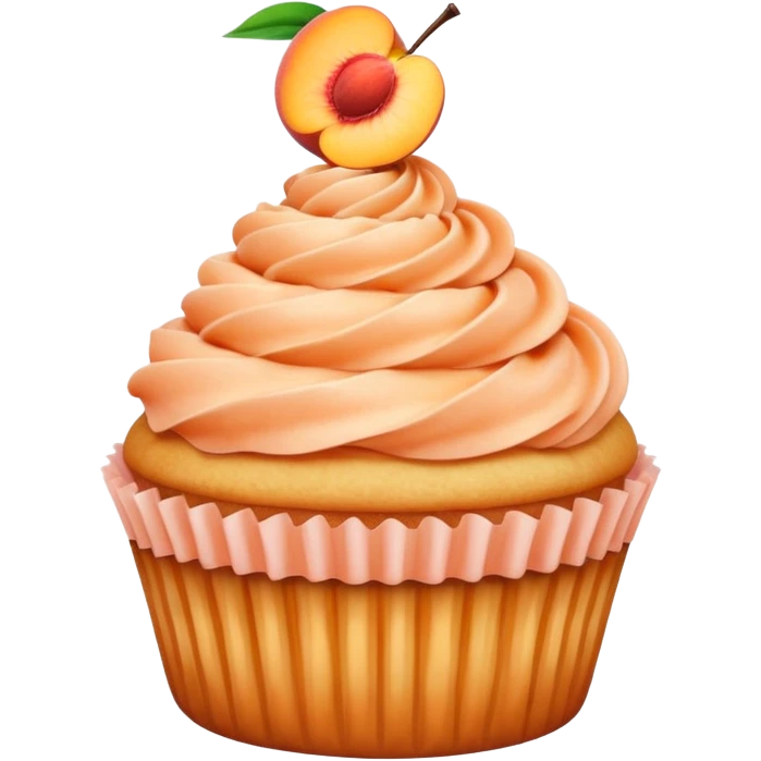 super realistic fancy peach cupcake emoji