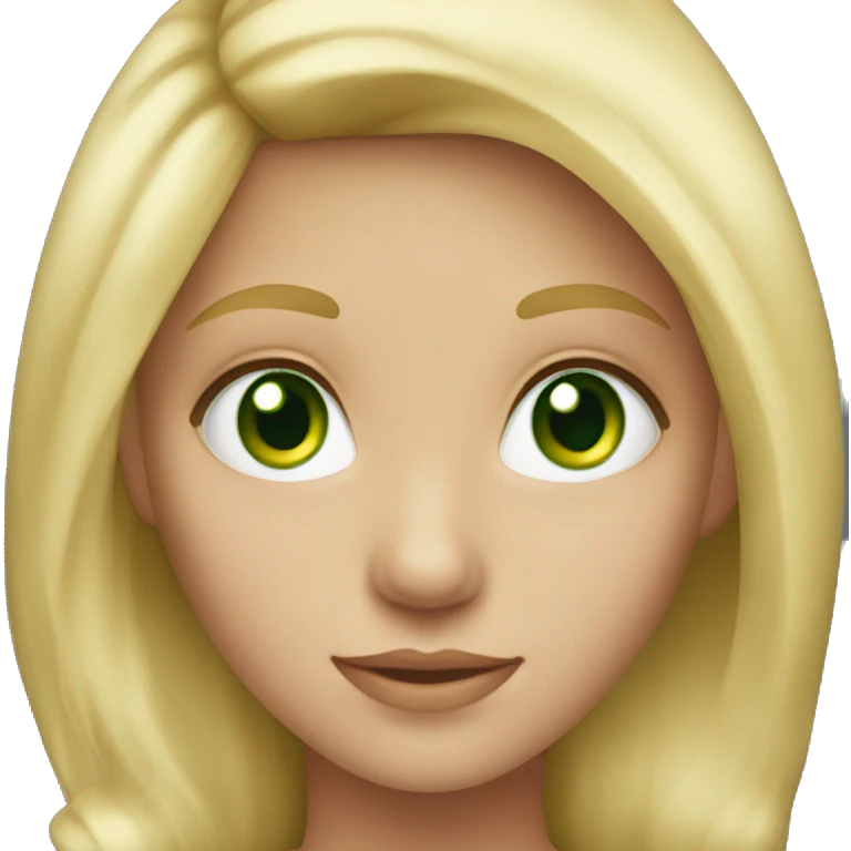 Blond girl with green eyes  emoji