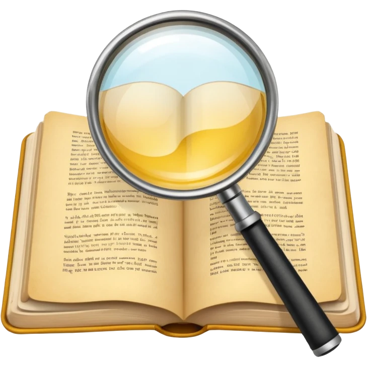 Magnifying glass with a book emoji