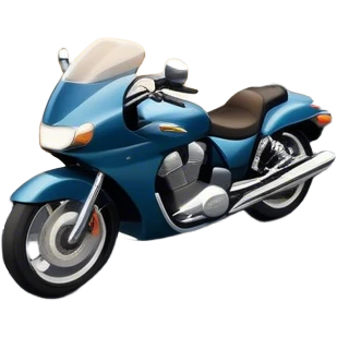 An icon showing a motorcycle and a car speeding through a winding road, with the car’s sleek silhouette blending into the curve of the road while the motorcycle zips past. The scene should capture the thrill of the ride, the freedom of the open road. transparent background. emoji