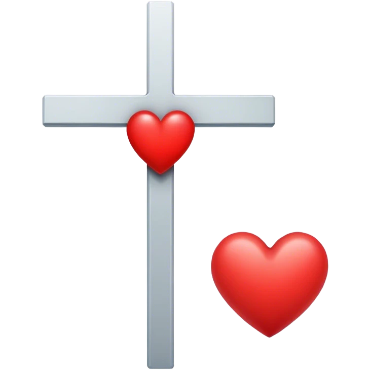Cross and a heart  emoji