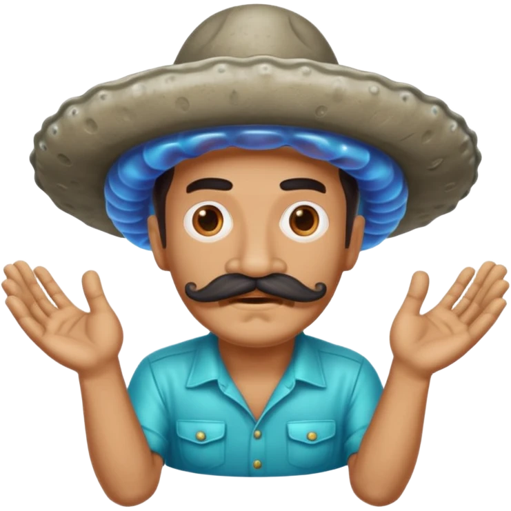Un portugais avec une moustache mexicaine avec du ciment dans les mains  emoji