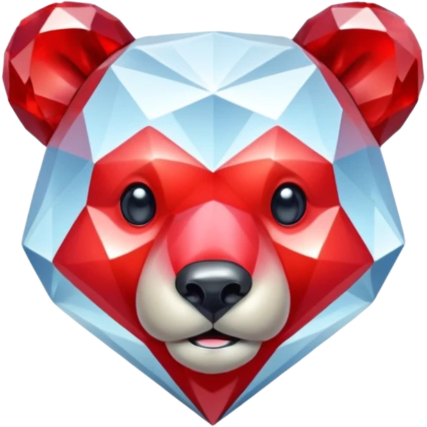 diamond bear with a red heart emoji