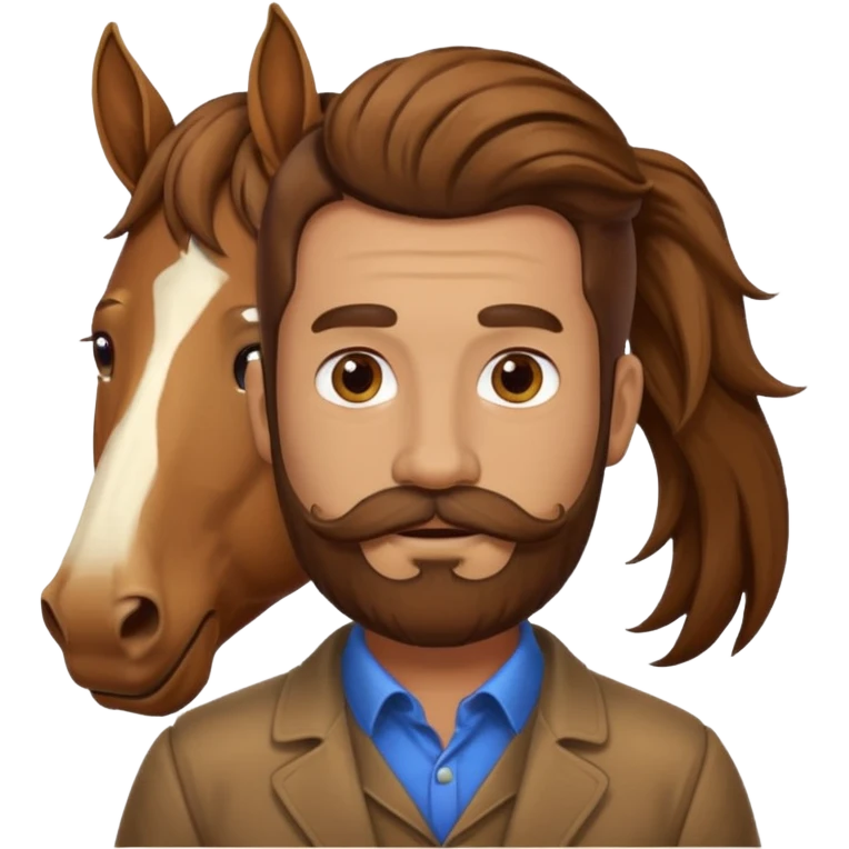 horse man with beard and mustache emoji