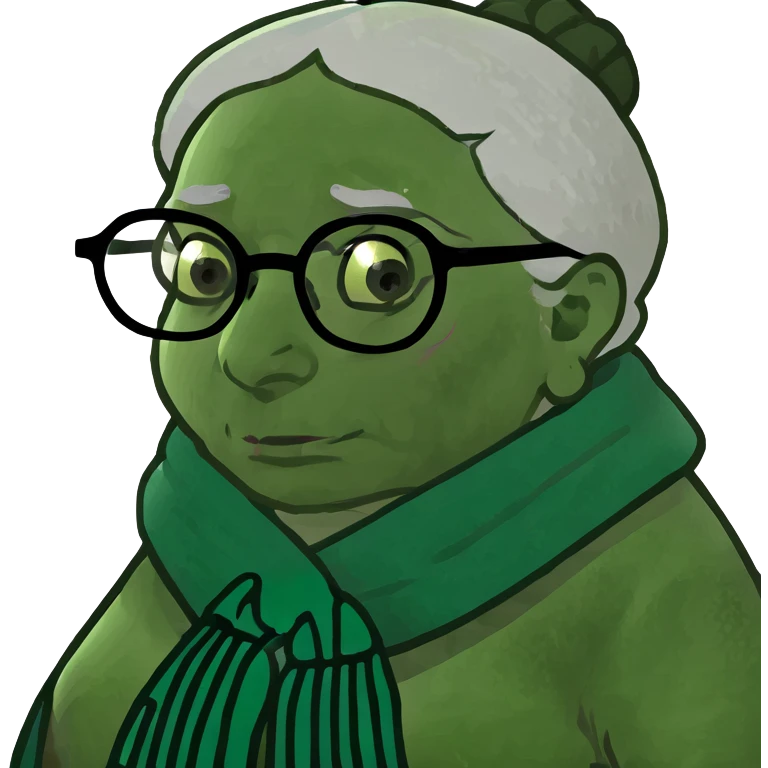 Worried old lady emoji