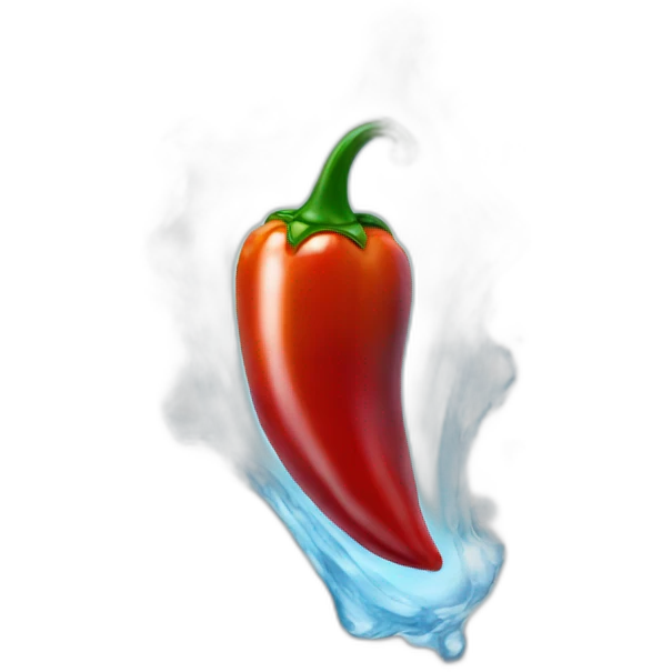 cold pepper, a chilli pepper with ice effect surround it emoji