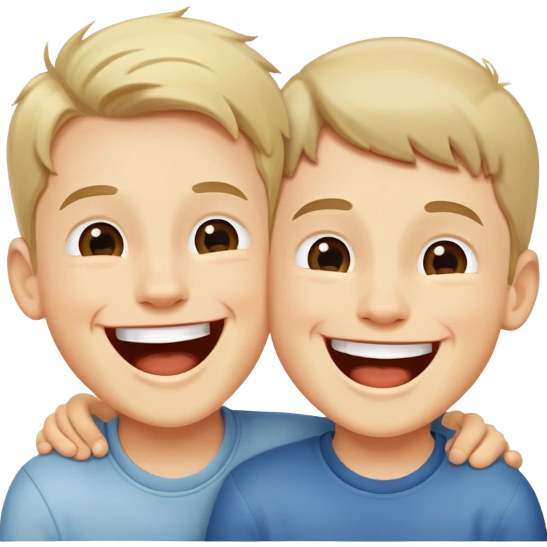 two boys laughing together emoji