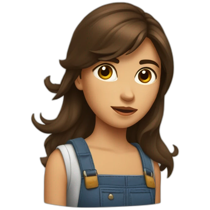 Fille aux tâches de rousseur brune emoji