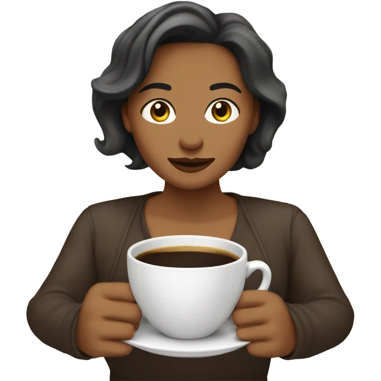 Mujer con café emoji