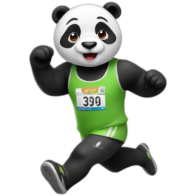 panda running a marathon emoji