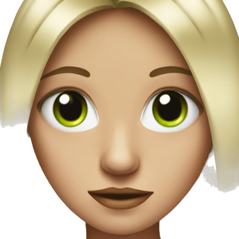 crazy girl with two red plates and green eyes and septum  emoji